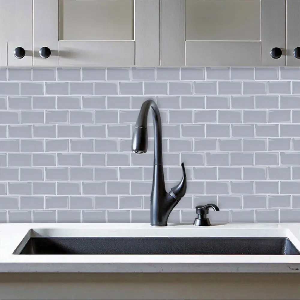 Self-adhesive 3D Stereo Wall Stickers Brick Design Oil Proof Backsplash Wall Decals Waterproof Moisture-proof