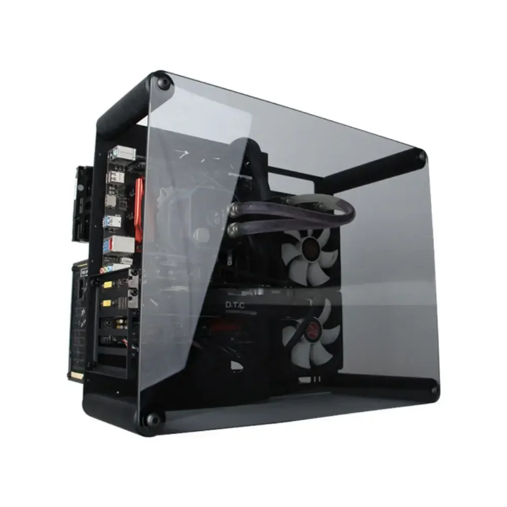 MATX Acrylic Transparent Computer Case Gamer Player DIY Barebone System Micro ATX PC Case