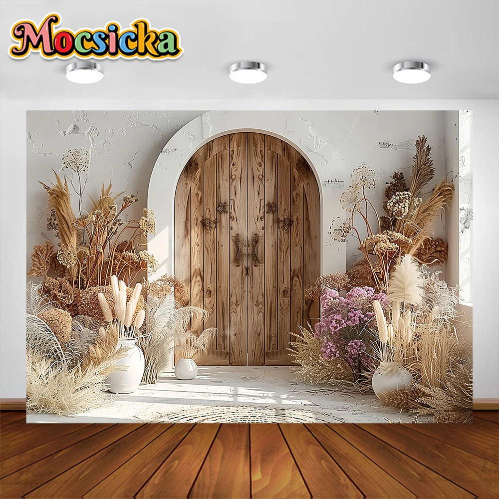 Mocsicka Background Boho Photography Pampa Floral Arch Adult Birthday Wedding Maternity Art Portrait Decor Backdrop Photo Studio