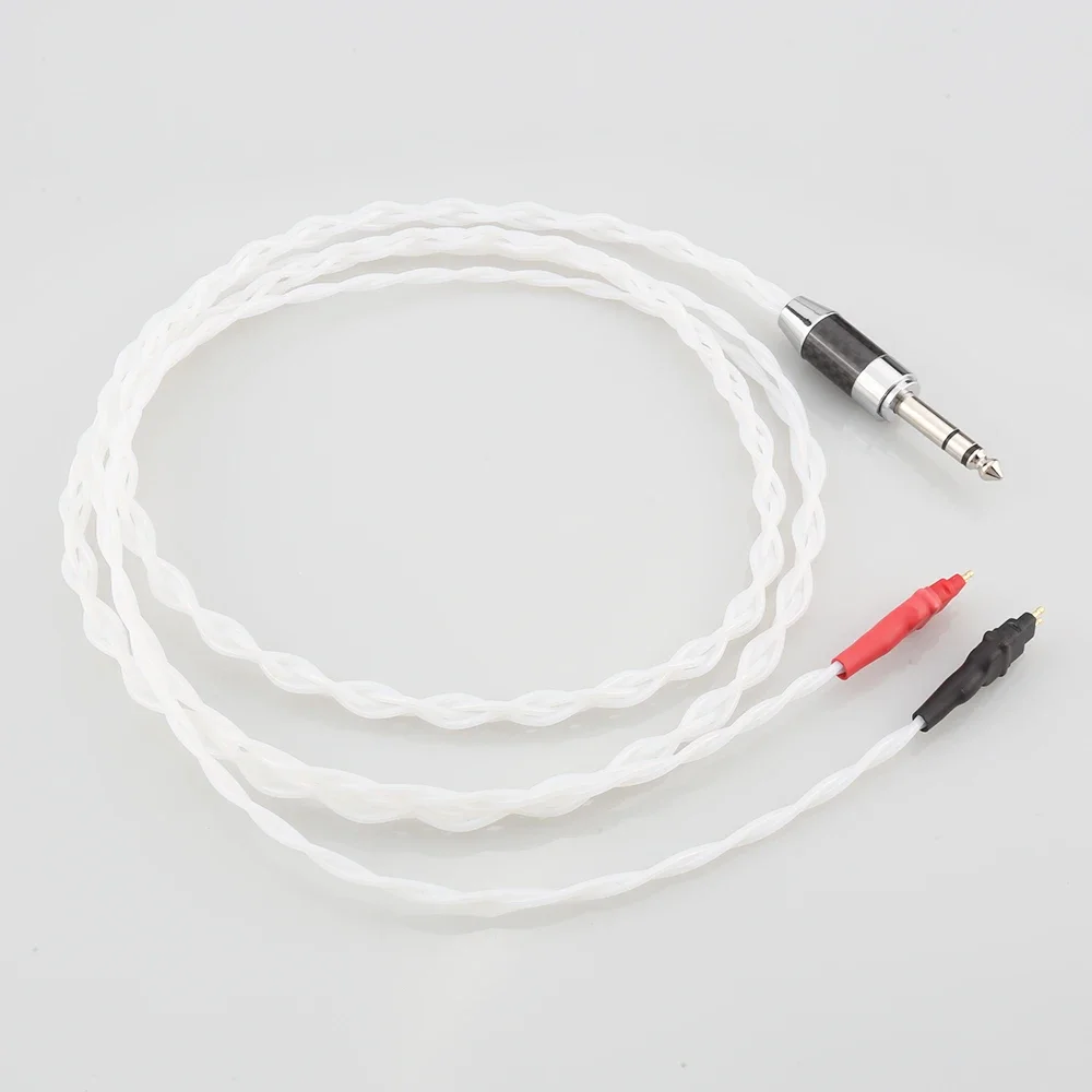 Audiocrast 순수 솔리드 실버 이어폰 케이블, 로듐 도금 6.35mm 플러그, HD580 HD600 HD650 HDxxx HD660S HD58x HD6xx