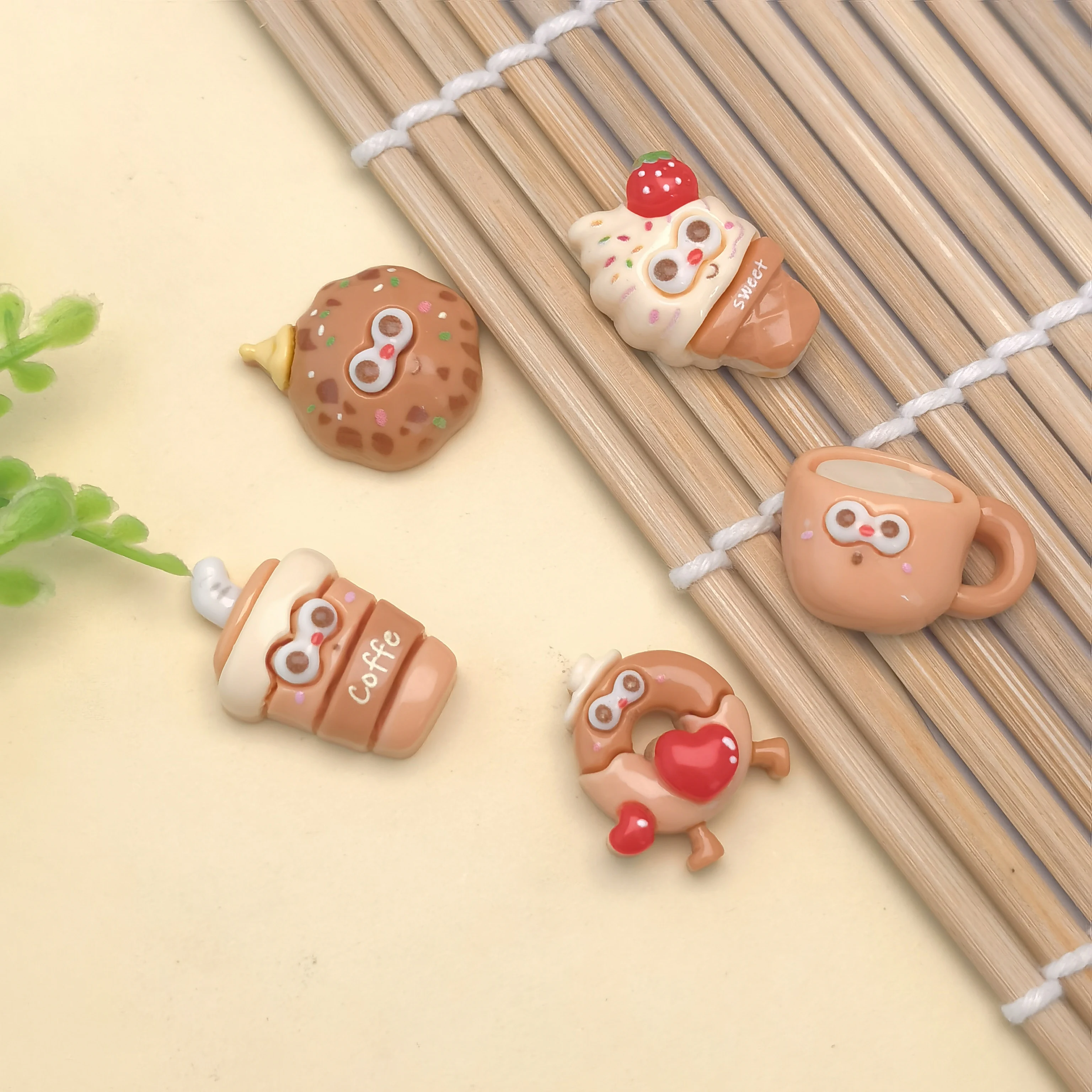 Cartoon Flatback Resin Biscuits Popcorn Ice Cream Food Cabochons Craft Embellishments DIY Hair Bows Decor Accessory