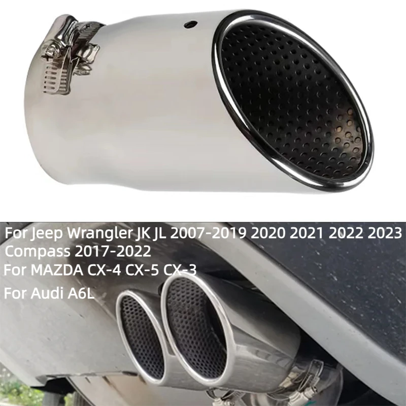 

1PC Exhaust Tip Muffler For Jeep Wrangler JK JL 2007-2019 2020 2021 2022 2023 Compass 2017-2022 For A6L For MAZDA CX-4 CX-5 CX-3