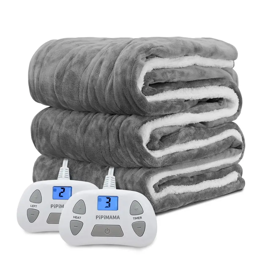

Blanket King Size Dual Control 100x 90 Flannel amp Sherpa Electric Blanket King with 10 Heating Levels,12 Hours Auto ShutOffMach