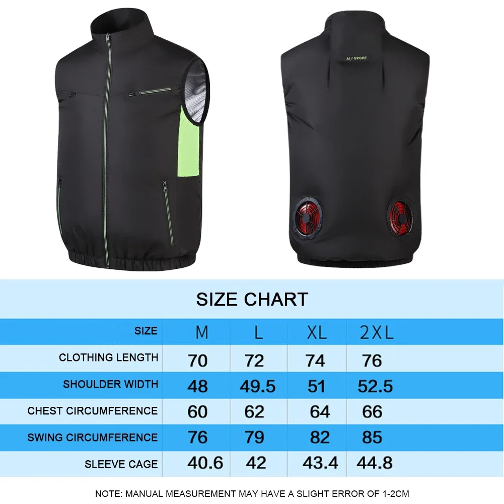 Cooling Vest Wearable Cooling Fan Vest Heat Resistant Air-conditioned Clothes Cooling for Workers Summer Camping Fishing Cooling