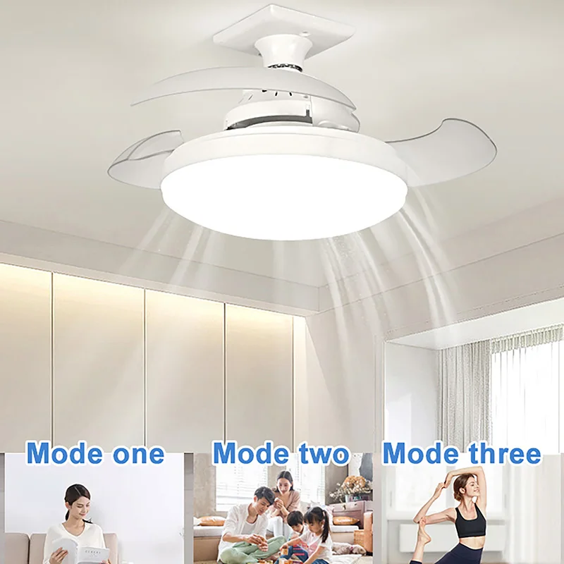 Universal Modern Ceiling Fan With Lamps APP & Remote Control Home Indoor Lighting LED Invisible 3 Folding Blades Blade Fan Lamp