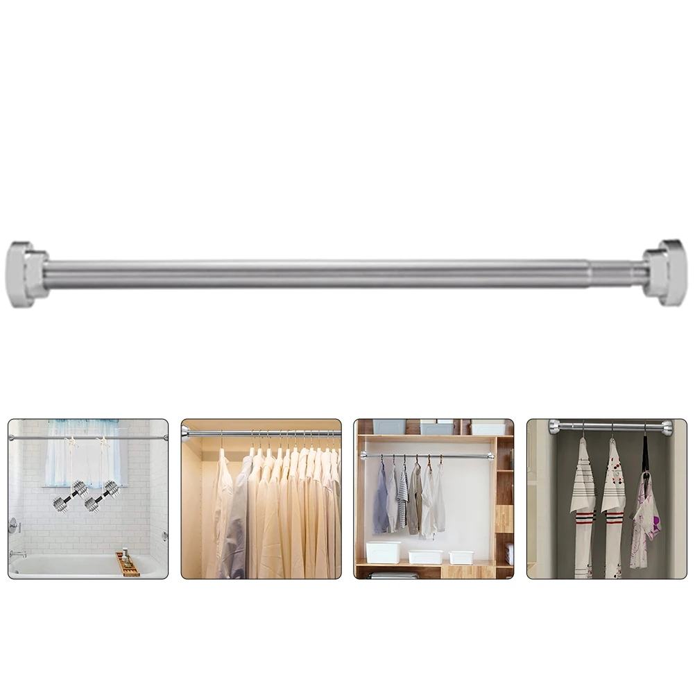 

Телескопическая штанга с бесплатной перфорацией, штанга для одежды из нержавеющей стали, карниз для душа, сушилка для одежды, натяжной штанга, выдвижной