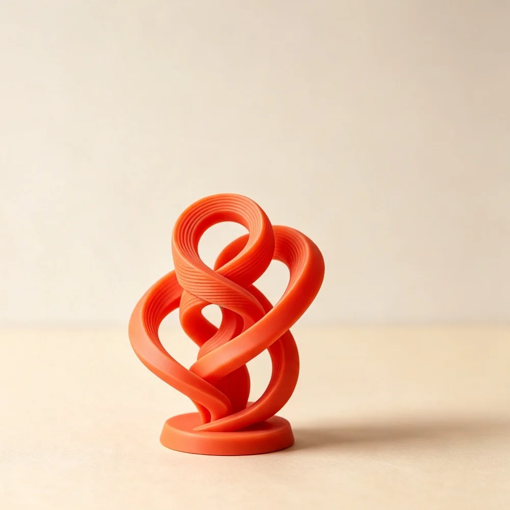 3D Printed Geometric Twist Statue 3D Loop Design Desktop Ornament For Bedroom Bookshelf Accent Display
