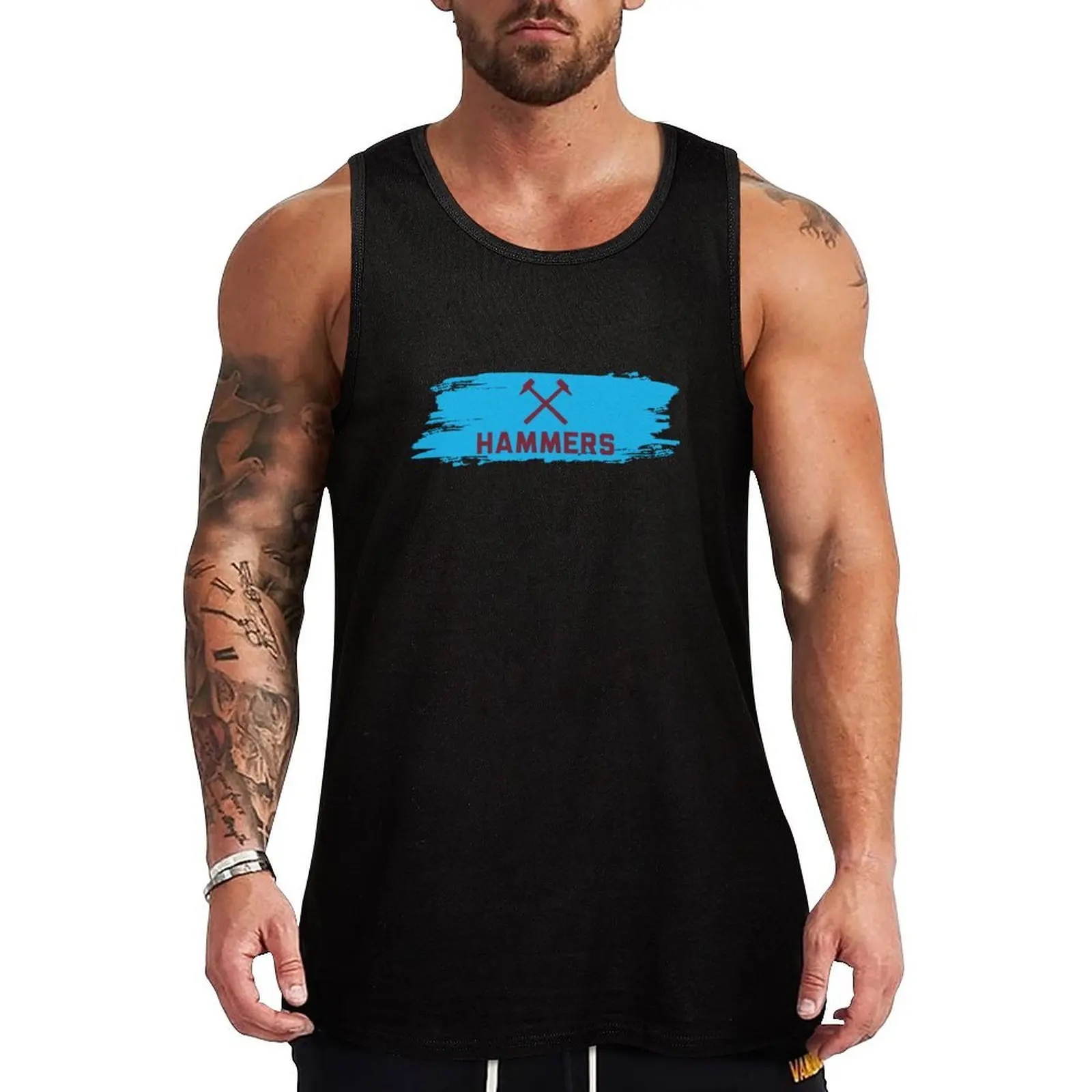 Compre regalos del West Ham: Camiseta sin mangas personalizada del West Ham, ideal para aficionados, estilo casual y holgado.