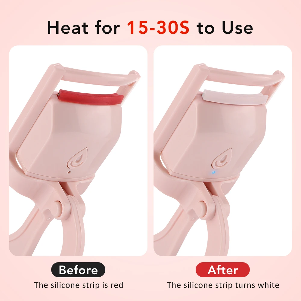 Elektrische Beheizte Wimpern Curler Schnelle Heizung Wimpern Curling Werkzeug Wiederaufladbare langlebige Wimpern Curler Styling Make-Up-Tool