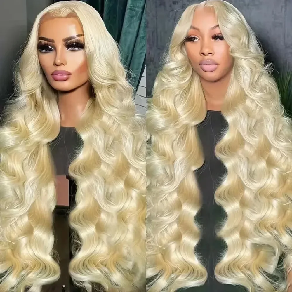 

613 Honey Blonde Body Wave 13x6 HD Lace Frontal Human Hair Wig 613 Colored 200 Density 46 Inch Human Hair Wigs For Women