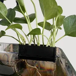 S/L Hanging Aquarium Plant Holder Aquatic Plant Pot with Hole Black Aquarium Planter Cups for Emersed Plants Aquascape Decor 1PC