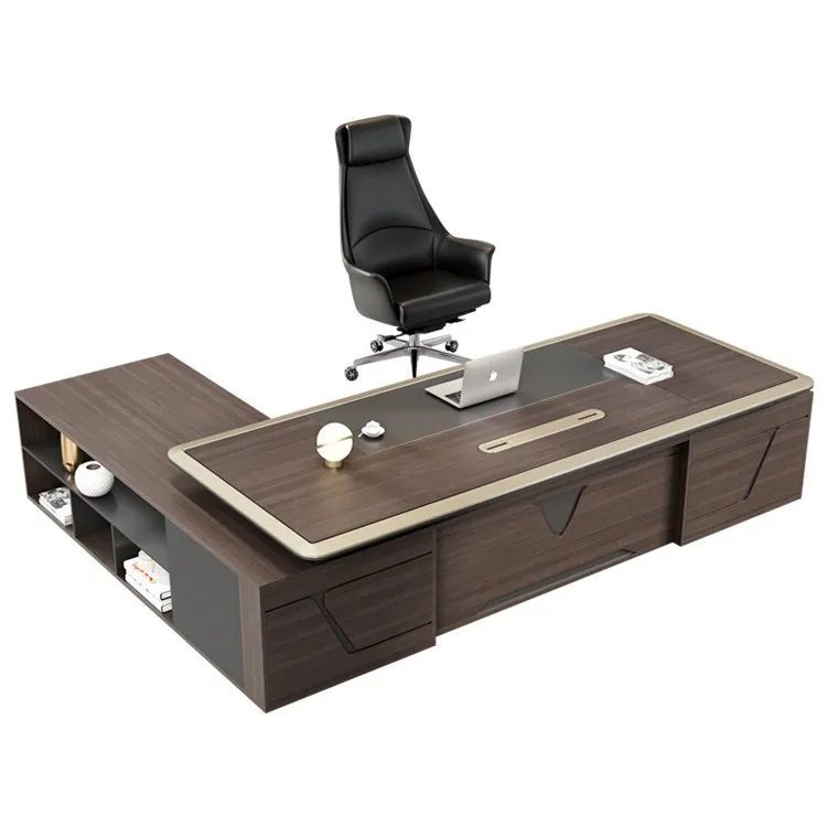 

President's Table, High-end Chairman's Desk, Filing Cabinet Combination, Boss Table and Chairs, Simple Modern Large Desk