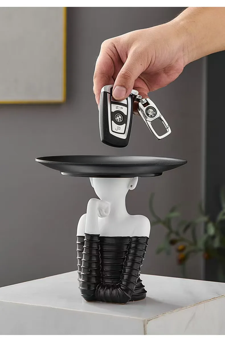 

Декоративная скульптура-поднос в виде скандинавской женщины, идеально подходит для прихожей, гостиной и украшения стола, роскошный элемент домашнего декора.