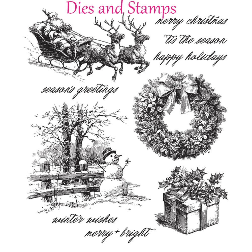 October 2026 New Christmas Spirit Metal Cutting Dies Stamps and Stencils for DIY Greeting Cards Scrapbooking Handmade Decorative