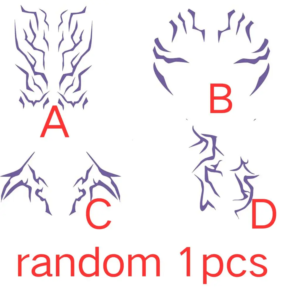 Temporäre Tattoos mit violettem Farbverlauf – realistische wasserfeste Körperkunst, geeignet für Cosplay, Halloween und Party-Make-up (5 Stück)