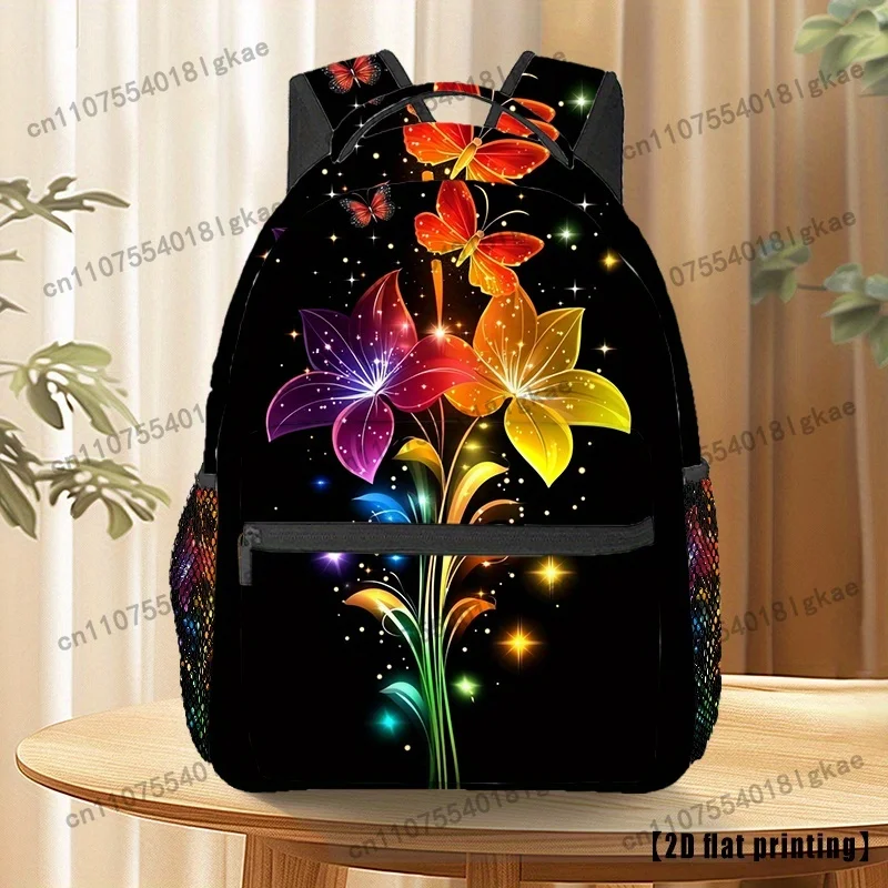 Butterfly and Flowers (8) Unisex Outdoor Sports Backpack, Couples Travel Backpack, Adjustable Comfort Strap Backpack for Men and
