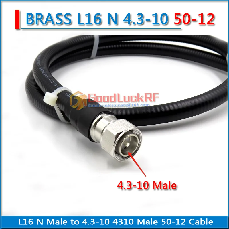 Cabo Coaxial Pigtail, Super Flexível, Super Flexível, Dual Din, Mini DIN 4310, 4.3-10 Macho para 4.3-10 Macho, Jumper RRU 7 8 7 16 50-12