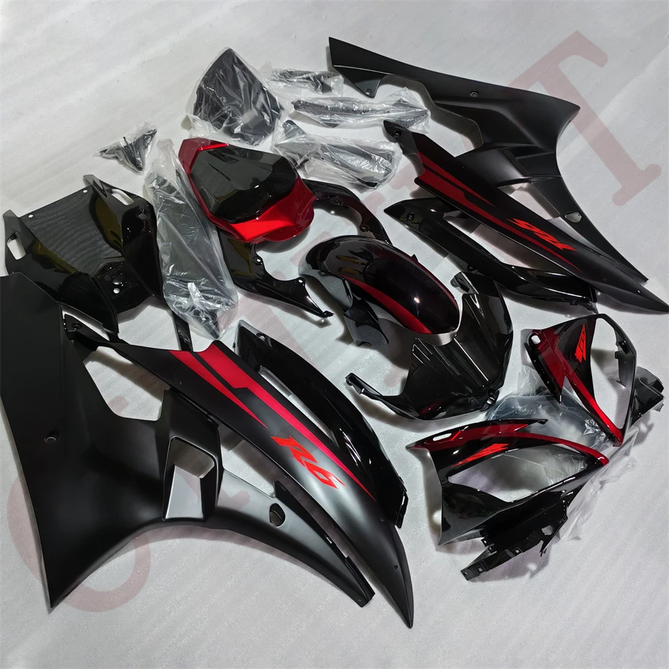 ABS Injection Motorcycle Fairings For Yamaha YZFR6 2006 2007 Plastic Fairing Kit YZF R6 06 07 Glossy Red Black Bodyframe Housing