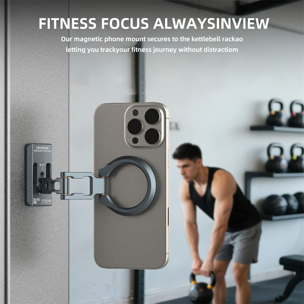 Podwójny magnetyczny uchwyt na telefon Biurkowy magnetyczny statyw Uchwyt na telefon 1/4'' i ARCA-Swiss Gym Mount do iPhone'a Android Stojak samochodowy/lotniczy