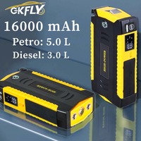 GKFLY 16000mAh Car Jump Starter Power Bank 12V Car Booster Auto Emergency Starting Device Jump Start for Petrol Diesel