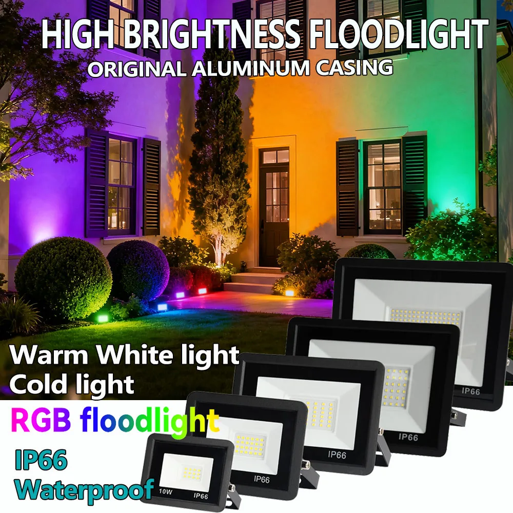 refletor-led-rgb-luz-quente-luz-fria-para-exterior-220v-50w-100w-ip66-a-prova-d'Agua-holofote-lampadas-decorativas-para-jardim