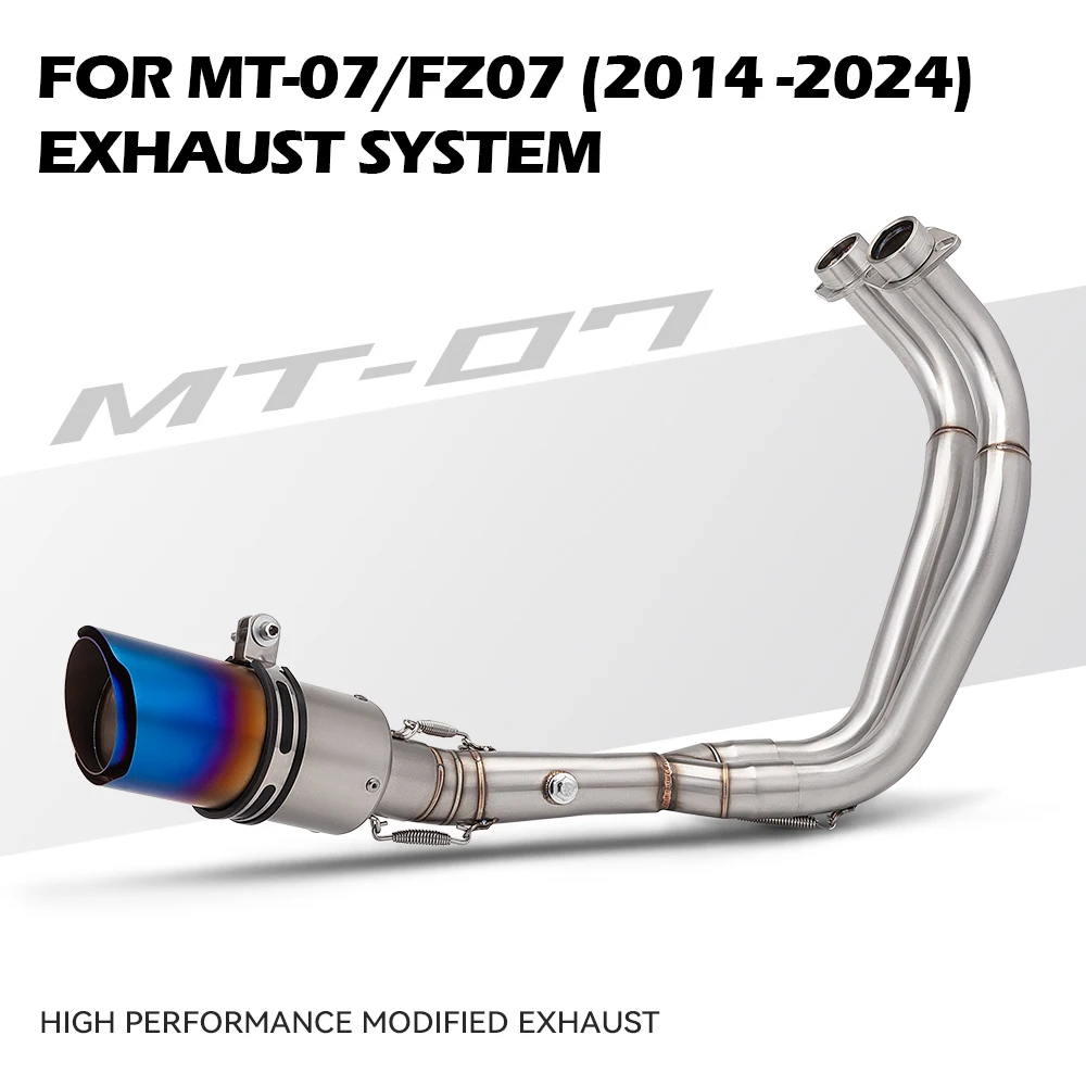 

Мотоциклетная выхлопная полная система, передняя труба 2014-2023 для YZF MT07 FZ07 FZ-07 MT-07 FZ MT 07, глушитель XSR700