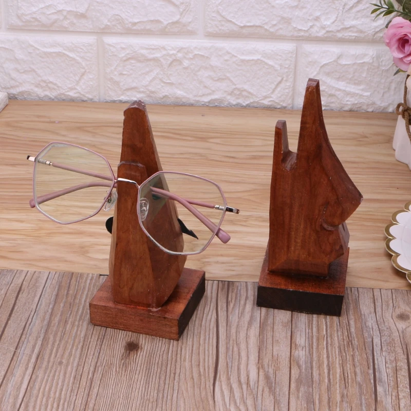 

Wooden Nose Eyeglass Holder Hand Carved Eyeglasses Sunglasses Holder 40GB