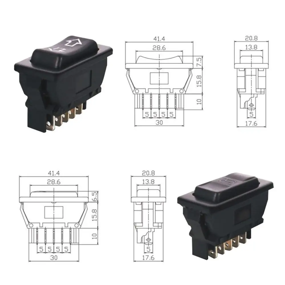 3 in 1 12V20A Car Door Power Switch OEM Replacement Universal Lock Control Switch 5 Pins Door Glass Control Car Interior