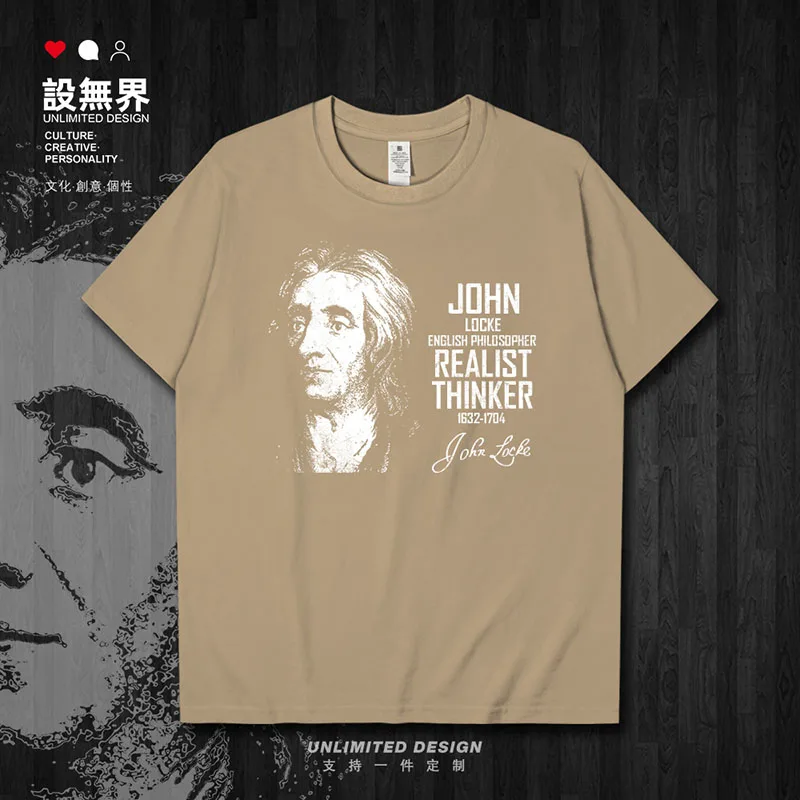 Célébrité John Locke royaume-uni illumination philosophe penseur politique britannique empiricisme t-shirt hommes à manches courtes 01