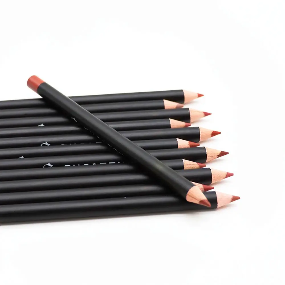 Long Lasting Matte Lip Liner Pencil Set Waterproof Pigmented Lip Makeup Contour Define Pen Soft Velvet Texture Beauty Kit