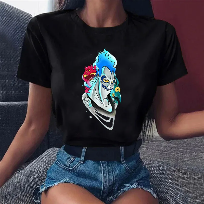 

Disney Hercules Hades Women T Shirt 2024 Girls Harajuku 90S Casual Tee Graphic Tops Female Y2K Kawaii Lady T-shirt Short Sleeve