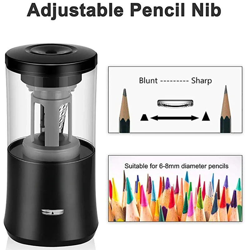 Papelería Sacapuntas eléctrico automático Usb Material escolar resistente Mecánico