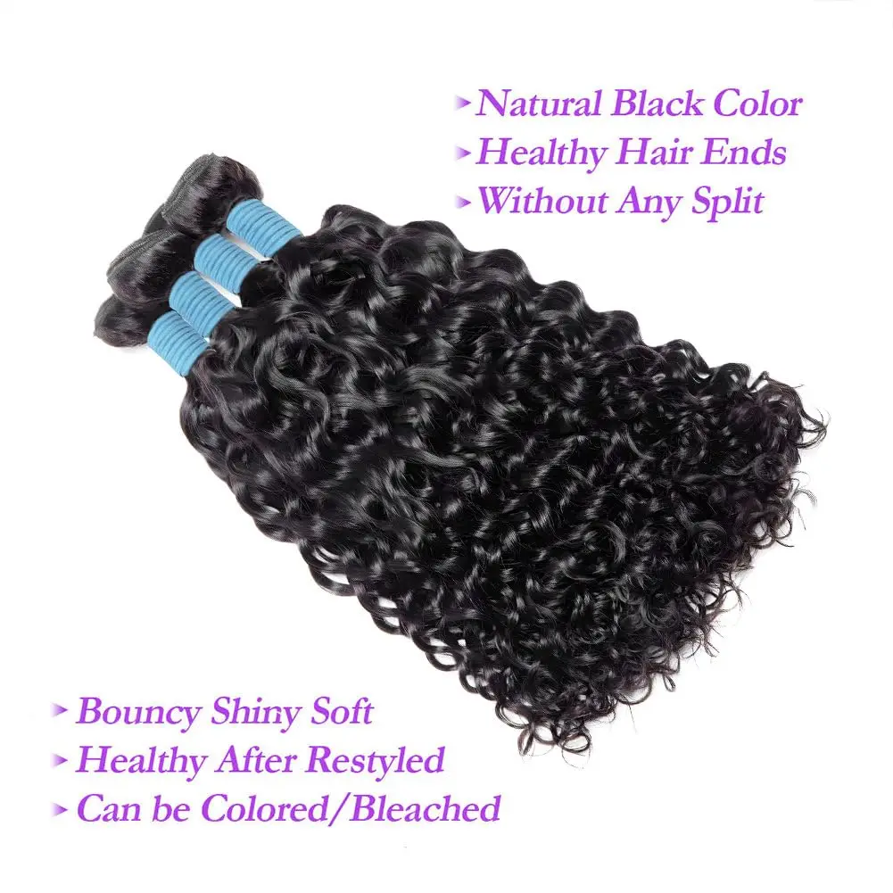 Extensiones de cabello humano rizado para mujer, 100% cabello humano brasileño Remy, Color Natural, extensiones de cabello 3pacs