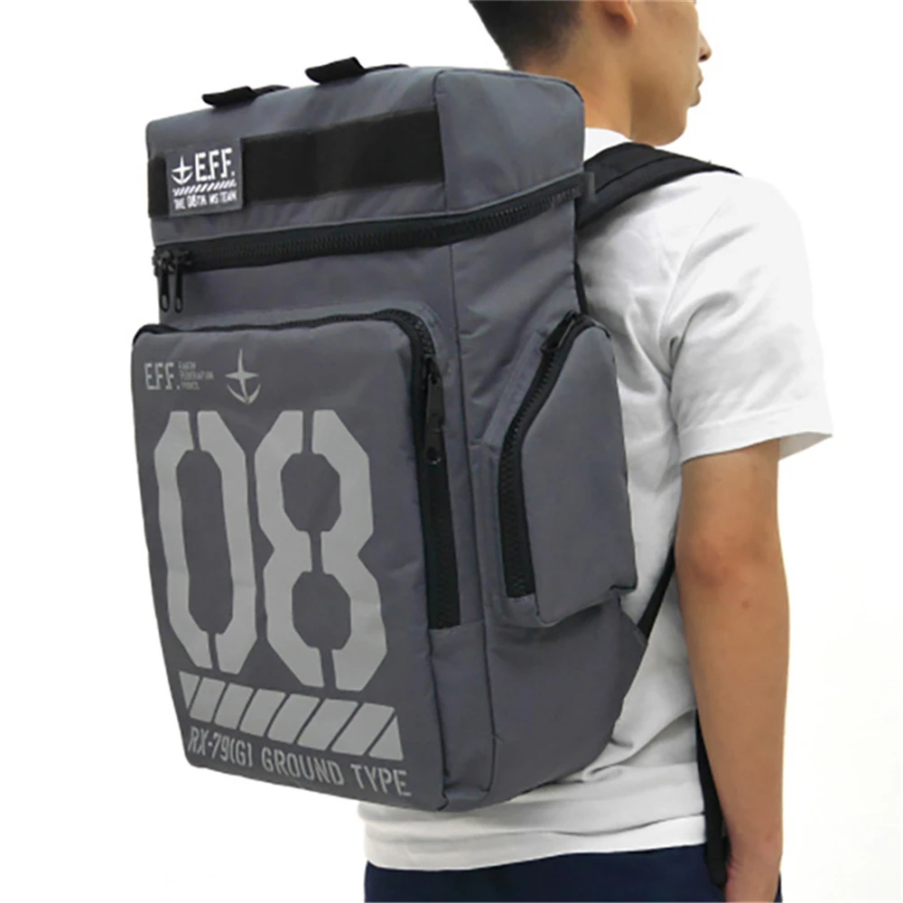 Gundam Anime Cosplay Mochila De Lona, Estudantes Mochilas De Ombro, RX-79[G] AM O 08 °, MS Team, Saco De Laptop