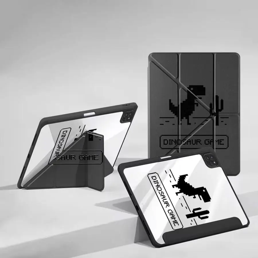 Line Dinosaur Pattern Tablet Case For iPad Mini 6 7 Air 4 5 M3 M2 M4 11inch Pro 11 10 9 8 7 th 12.9inch Pro 2025 Holder Cover