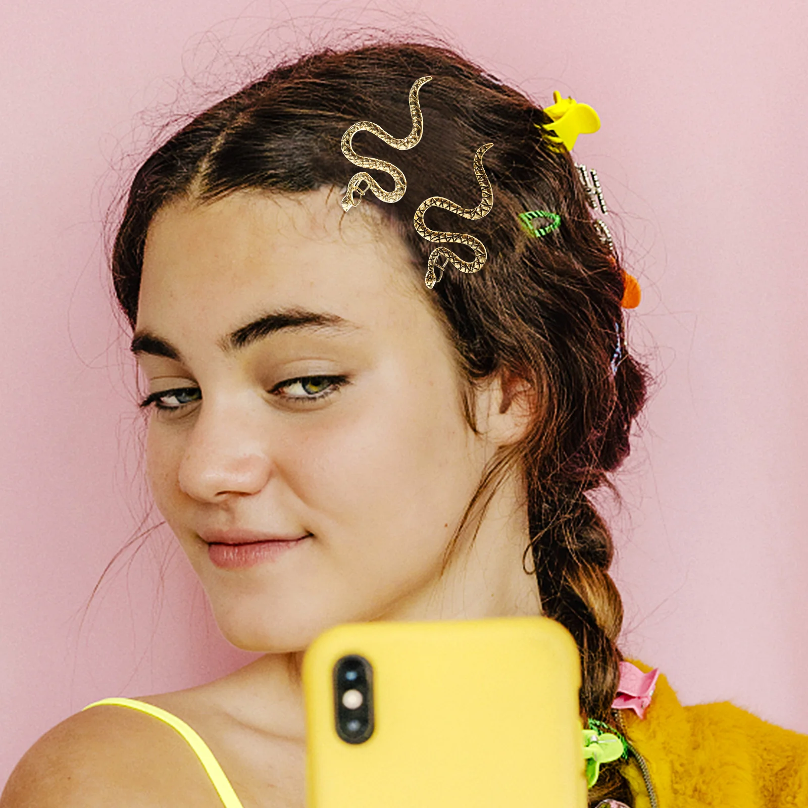 

4 шт., женские заколки в виде змеи, булавка для женщин, золотой элегантный аксессуар для волос, модные заколки для волос