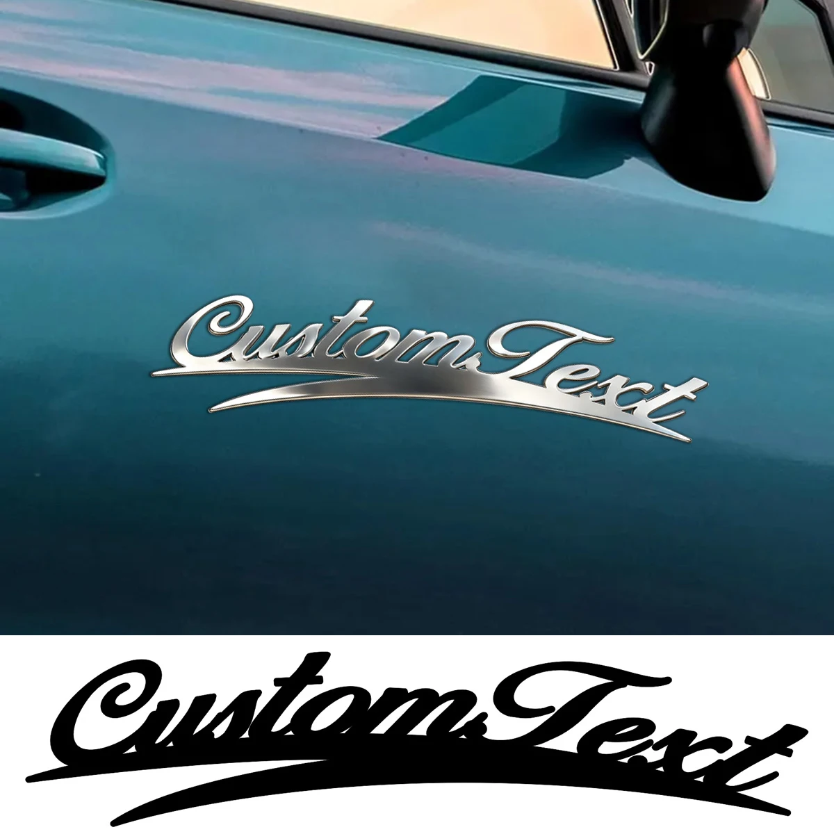 Custom Art Font Metal 3D Car Trunk Auto body Racing Personalized Sticker Waterproof Logo Emblem Badge Decal Sticker Car Decor