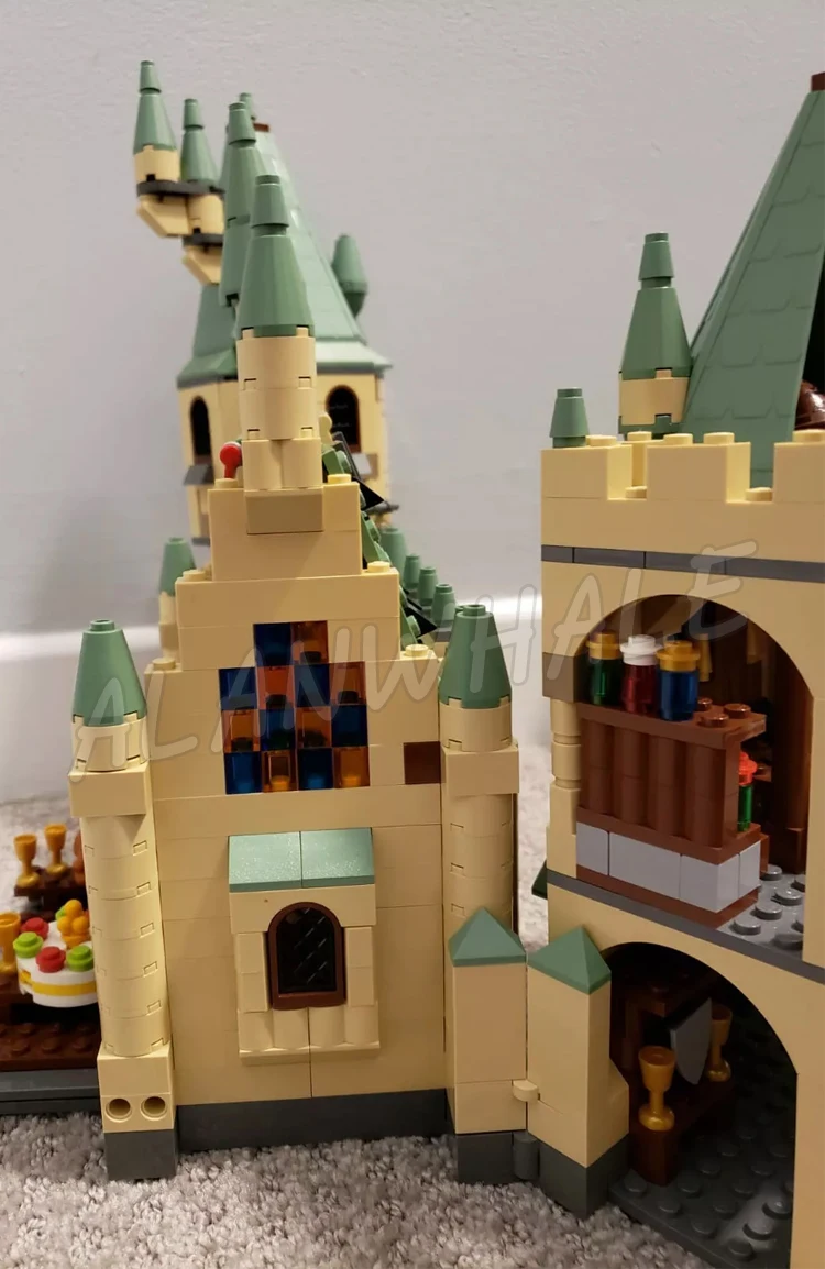 1340 peças castelo escolar mágico do mundo dos feiticeiros grande salão torre desaparecendo armário 16030 bloco de construção brinquedo compatível com modelo