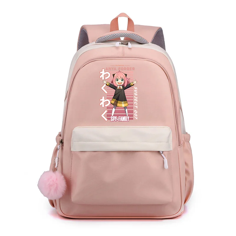 Anya Forger-Sacs à dos décontractés pour adolescents, sacs à dos à fermeture éclair Anime, sacs à livres scolaires mignons, sacs à dos de dessin animé