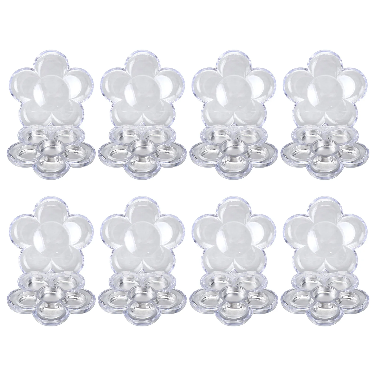 8개 메이크업 서브 포장 상자 6칸 투명 리필 가능 용기 아이섀도우 블러셔 립스틱 여행용 DIY