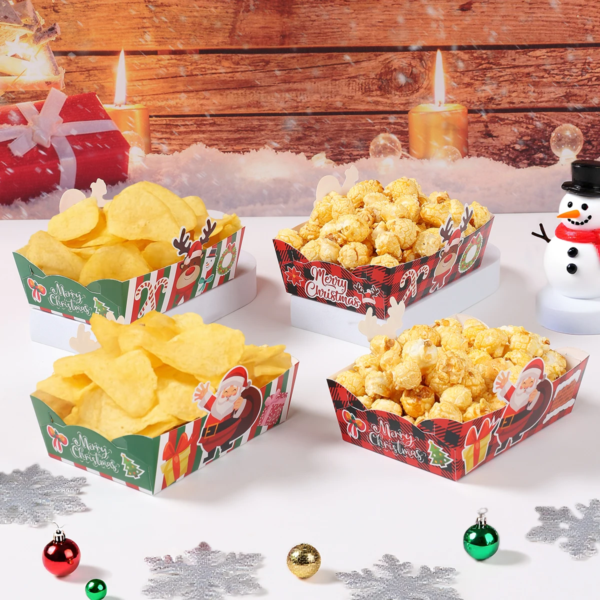 24 Stuks Kerst Mini Snack Tray - Xmas Food Snacks recensie en prijs