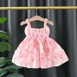 Baby Clothes Girl Summer Sleeveless Rose Butterfly 1st Birthday Gown Romantic Princess'S Party Baby Girl Dress