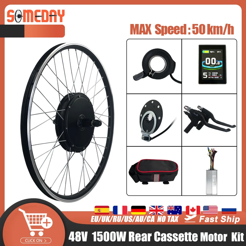 

Electric Bike Conversion Kit 48V 1500W Brushless Gear Rear Wheel Hub Motor 20 24 26 27.5 28 29Inch 700C For EBike Conversion Kit