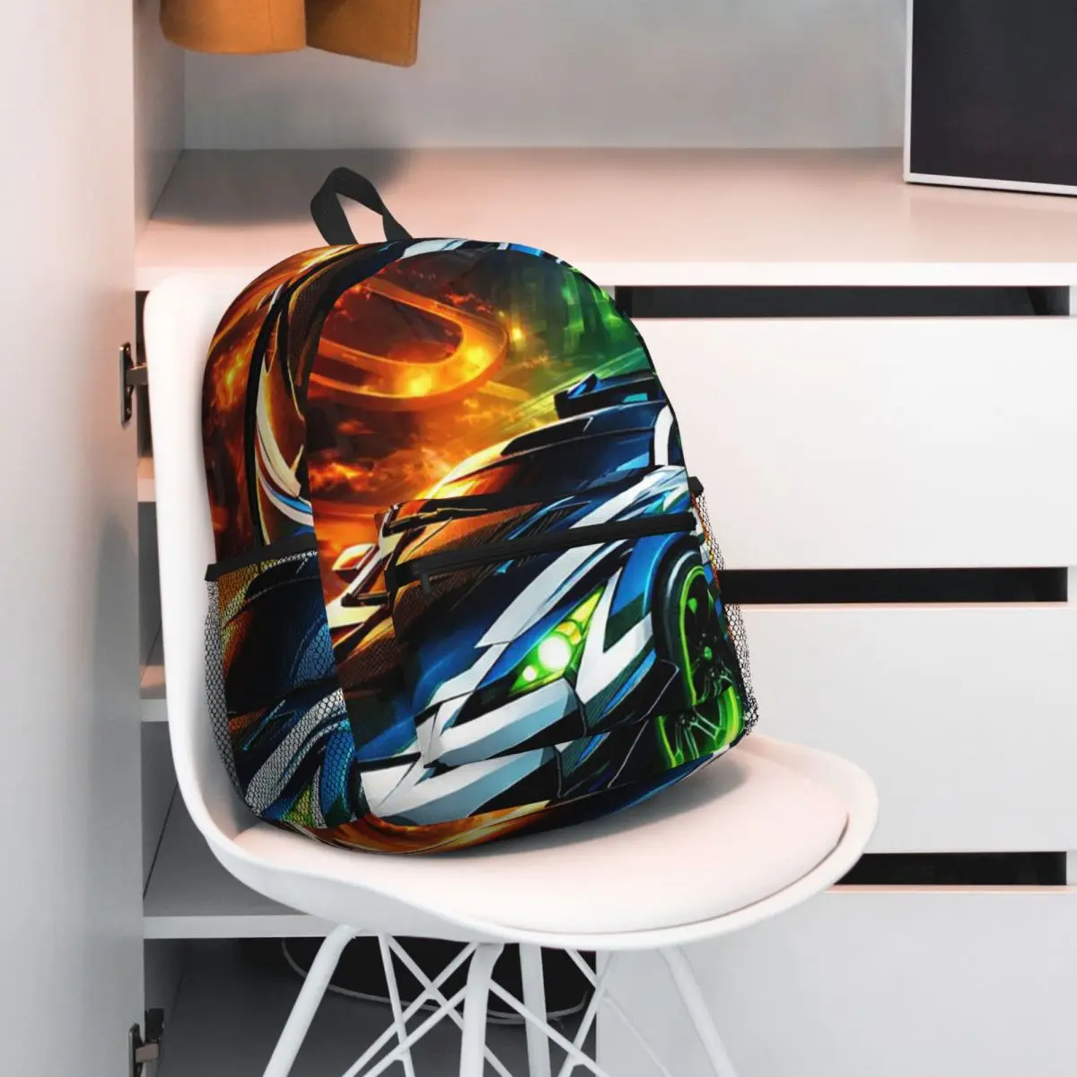 Hot Wheels Race Backpack Daypack Large Capacity Children BookBag School Bag Shoulder Bags for Men Women