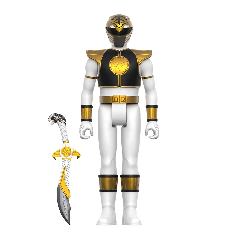 In Stock Original Super7 Mighty Morphin Power Rangers Reaction Figure Wave 4 White Tigerzord White Ranger Z Putty Alpha S