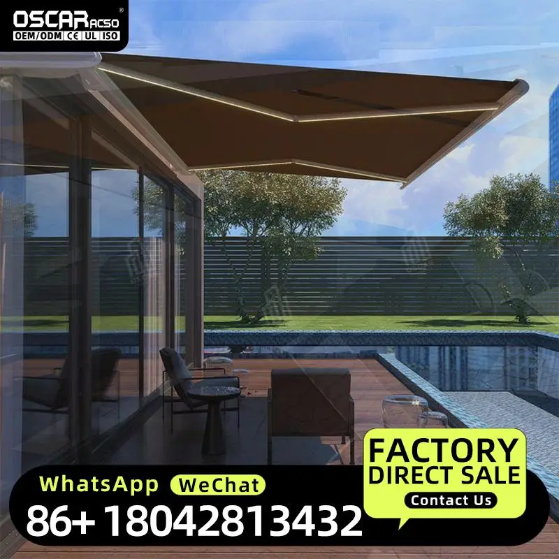 Wholesale Outdoor Motorised Waterproof  Canopy for Patio with Remote Control Ideal for Gardens and Outdoor Spaces Retractable Aw