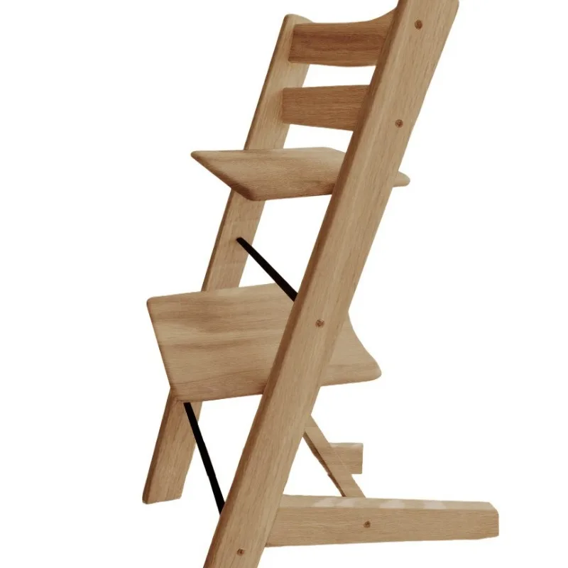 Boys' and Girls' Children's High Chair Solid Wood Multi-Function Adjustable High Chair Eco-Friendly Paint Baby High Chair