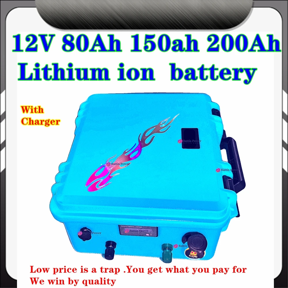 

Blue box 12V 100Ah 120Ah 150Ah 180Ah 200Ah 60Ah 80Ah Li-ion Battery for Ship Rubber Boat 18lbs-88lbs Thruster