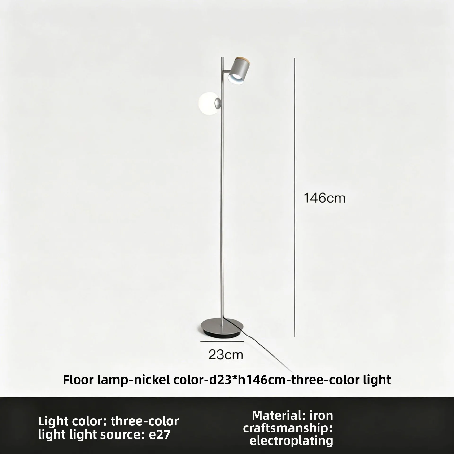 Metalen Bauhaus vloerlamp uit Denemarken, verstelbaar, leeslamp, sfeerverlichting, staande lamp voor de woonkamer.