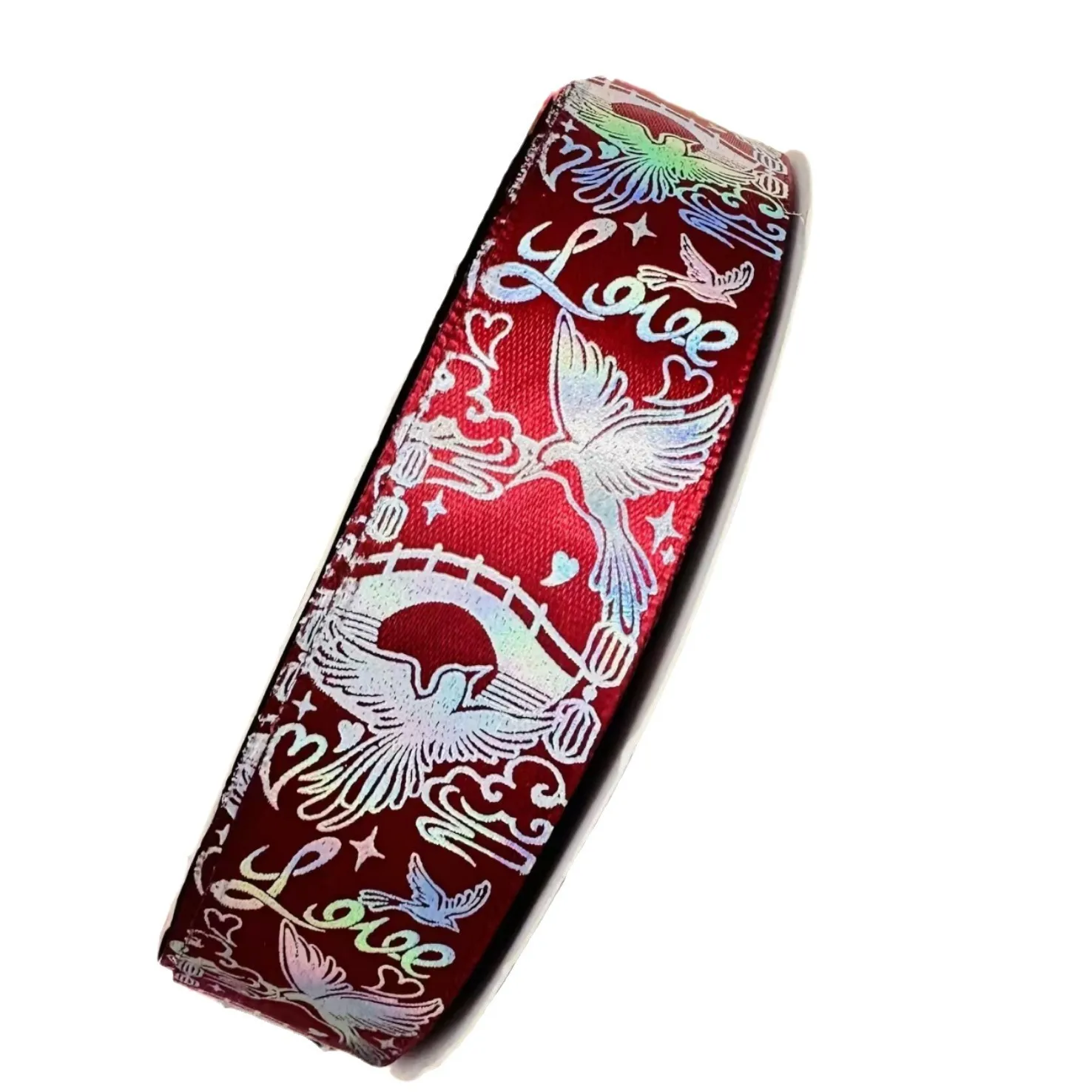 50Yards 25mm Badge Base Maken Singels Hoge Kwaliteit Nylon Laser Zilverachtige DIY Ambachten Naaien Singels Lint voor Gift Bag pakket